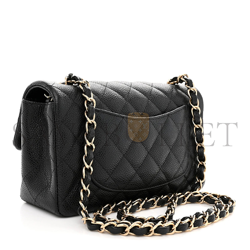 CHANEL CAVIAR QUILTED MINI RECTANGULAR FLAP BLACK (20*12*6cm)